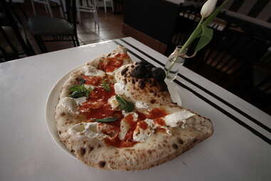 Finished pizza calzone at 180