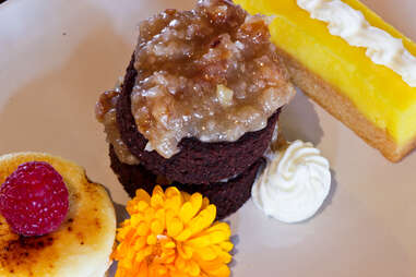 Volare Bistro - Dessert Flight (creme brulee cheesecake, coconut chocolate cake, and lemon bar)