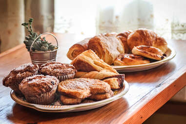 Fresh baked pastries at Bino's Bistro and Crêperie.