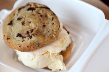 Insomnia cookie cookiewich with Prairie Farms ice cream