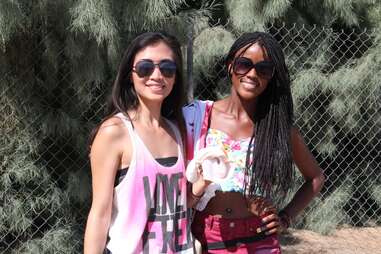 Two girls pose at Coachella 2013