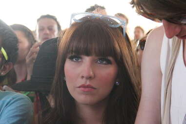 A girl poses at Coachella 2013