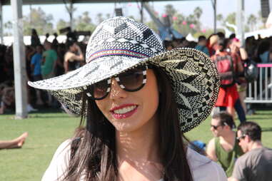 A girl poses at Coachella 2013