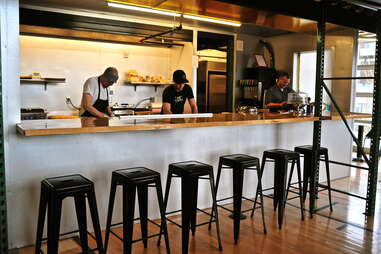 counter and chairs at refuel