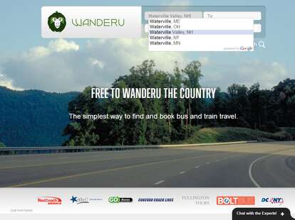 Wanderu.com homepage