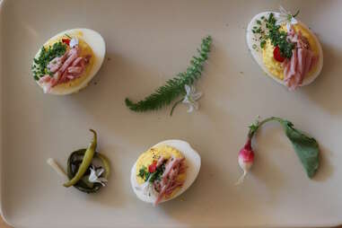 Deviled duck eggs at 20 Spot