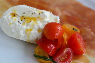 Burrata and tomatoes at Stanzione 87