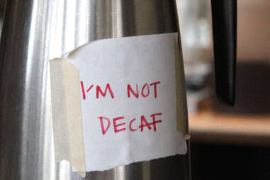 A coffee pot at Blue Dog Bakery in Louisville, KY