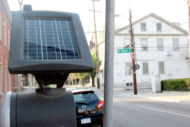 A solar powered parking meter outside Jonathan at Gratz Park in Lexington.