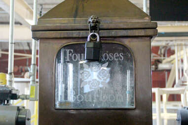 A locked sampling station at Four Roses distillery