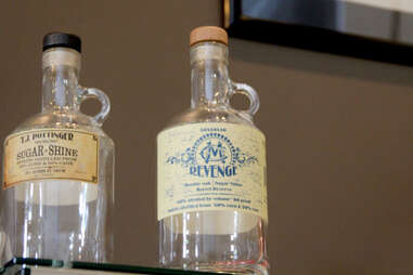 A bottle of Limestone Branch's Revenge moonshine.