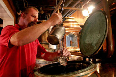 A sample of Maker's Mark being poured from the still.