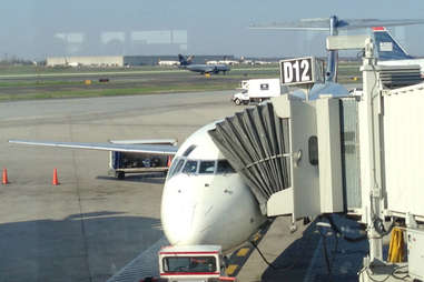Delta airplane landing at Louisville airport.