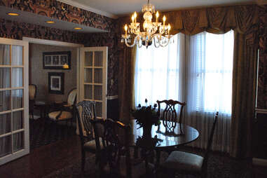 The dining room in the Ali Suite at the Brown Hotel in Louisville