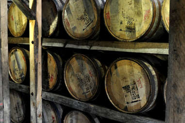 Barrels aging at Maker's Mark