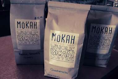 A bag of coffee from Mokah Coffee Bar