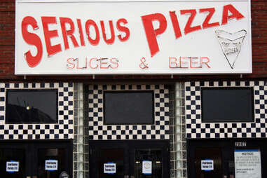 The exterior at Serious Pizza