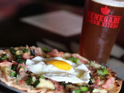 pizza and beer at Renegade Publik House