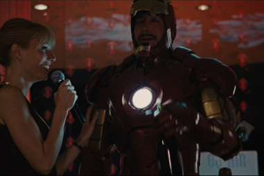 Tony Stark drinks champagne in Iron Man 2. 