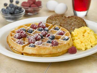 Brunch waffles at The Egg and I in Denver