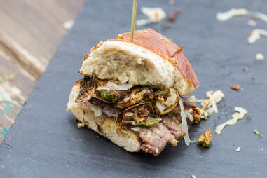 corned beef tongue with Brussels sprouts sandwich from Say laV