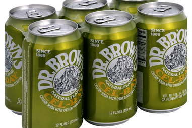 Six-pack of Dr. Brown's Cel-Ray celery soda