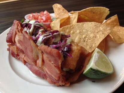 The bacon-weave taco. 