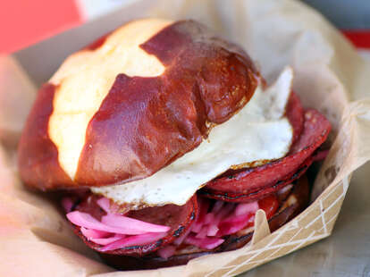 Grilled salami sandwich from The Fat Shallot food truck