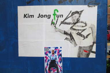 Kim Jong Un poster in Soho