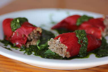 piquillo peppers stuffed with lamb at Colorado Plus