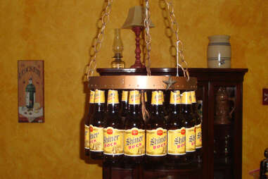 Shiner Bock Chandelier