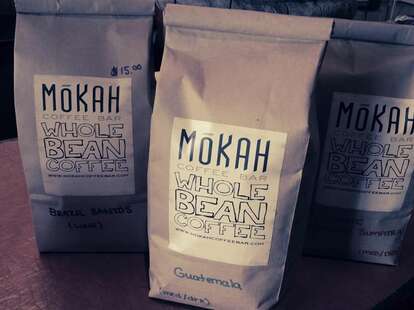 A bag of coffee from Mokah Coffee Bar