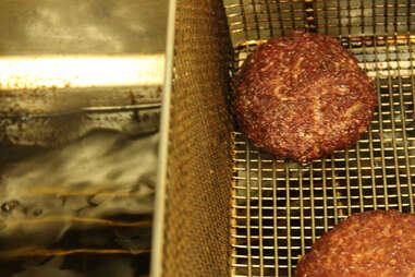 Burgers cooked gray or pink to order at Morgan's Pier