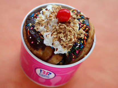 A Baskin Robbins/ Dunkin Donuts sundae