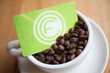 Cup of coffee beans at OCF