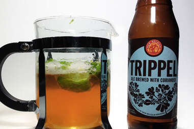French pressed New Belgium Trippel