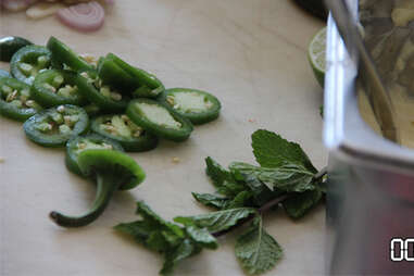 cut up jalapenos for mussels recipe