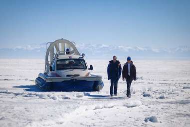 Hovercraft across Lake Baikal in Siberia