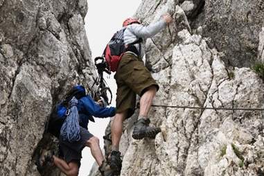 Rock climing in the Stolby Nature Preserve, Siberia