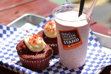 Red Velvet Milkshake from Delia's Sausage Stand