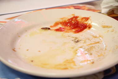 An empty plate at Steak & Shake