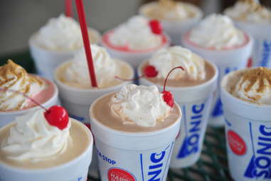 a bunch of Sonic milkshakes