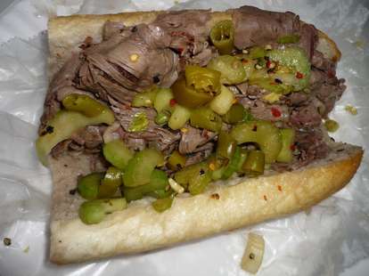 Steak Sandwich with Jalapeno peppers