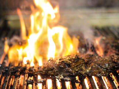 Sizzling grill at Benji's Cantina