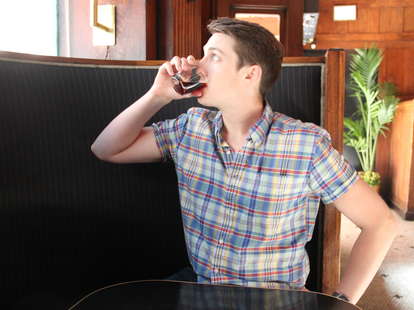 Thrillist SF editor Joe Starkey drinking Fernet Branca