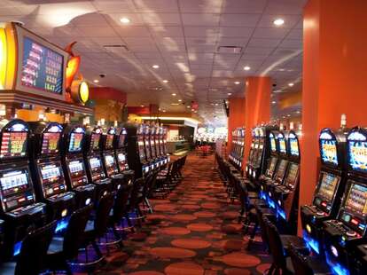 Interior shot of slot machines