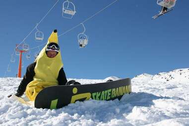 Banana snowboard guy at Evolve Chile