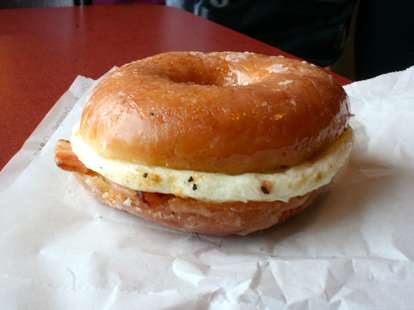 The Glazed Donut Breakfast Sandwich at Dunkin Donuts