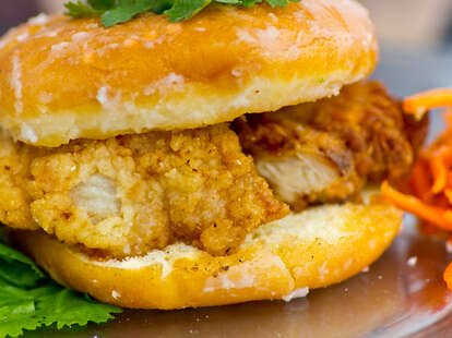 People's Food Truck - "The Sublime" w/ crispy chicken and 2 griddled Sublime doughnuts