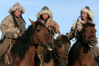 Mongolian horseback riders